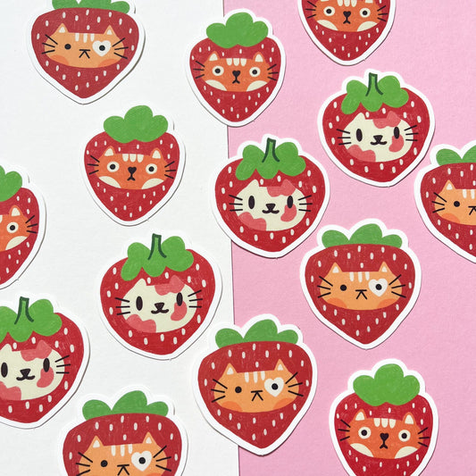 Strawberry Cat Sticker Pack