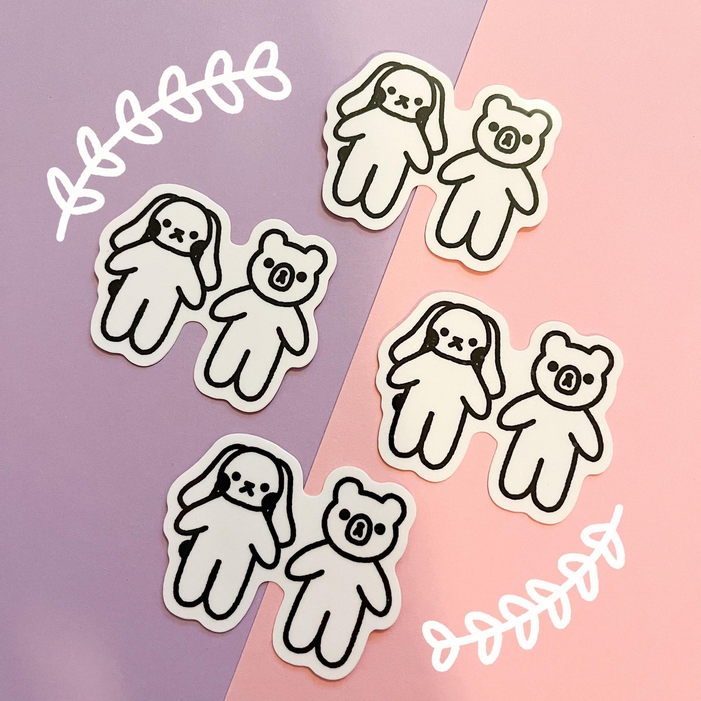 Teddy and Bunny Temporary Tattoo
