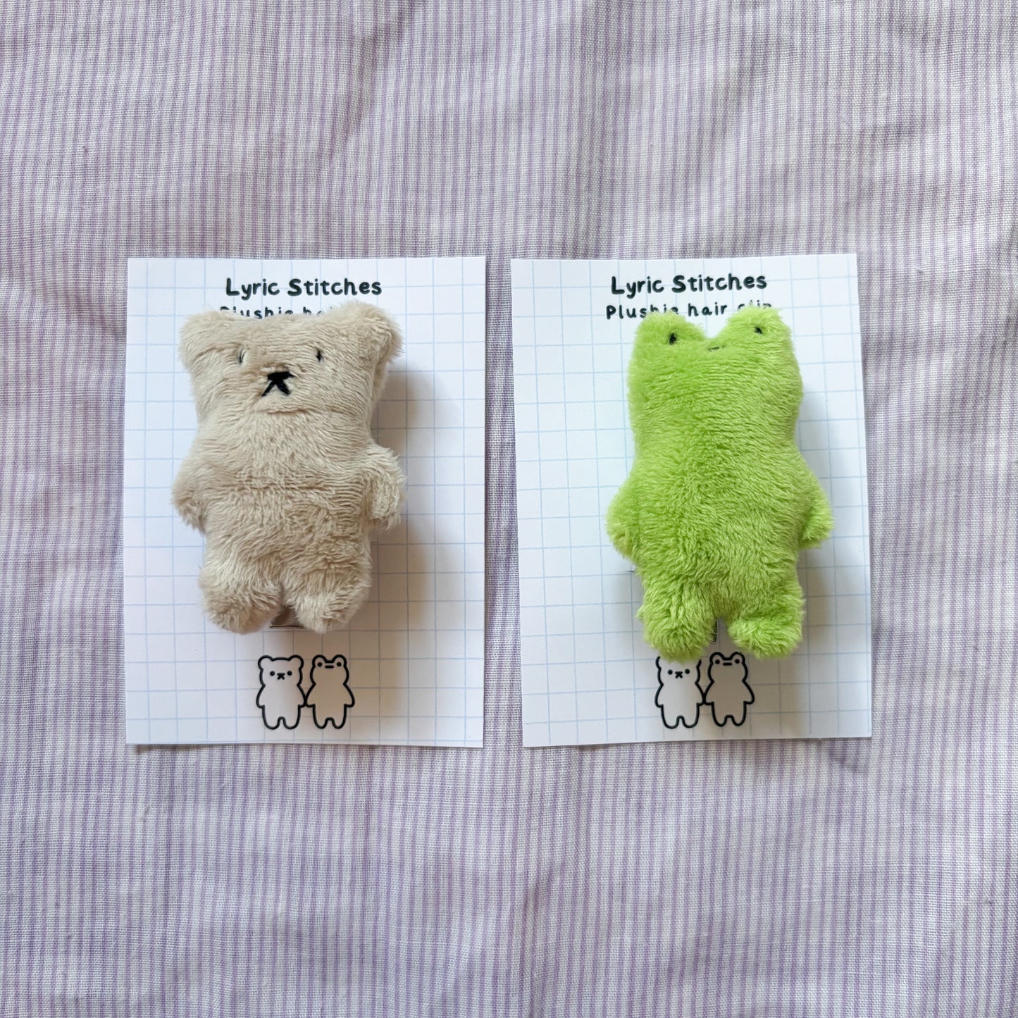 Froggy and Bear Hair Clips