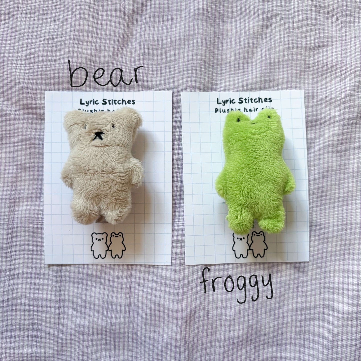 Froggy and Bear Hair Clips