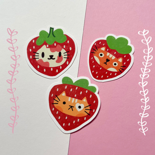 Strawberry Cat Sticker Pack
