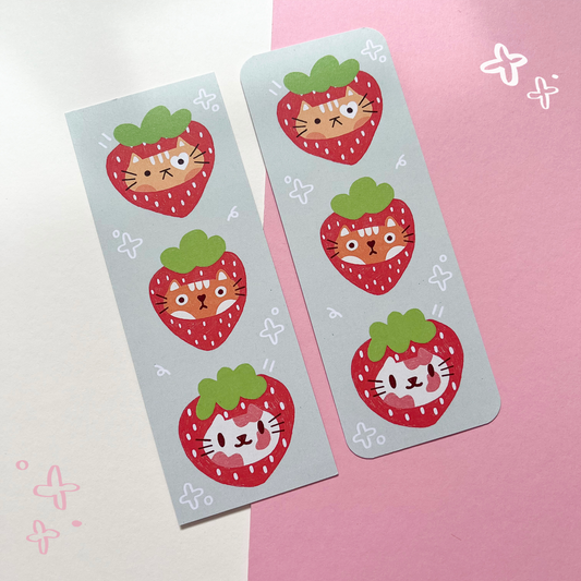 Strawberry Cat Bookmark