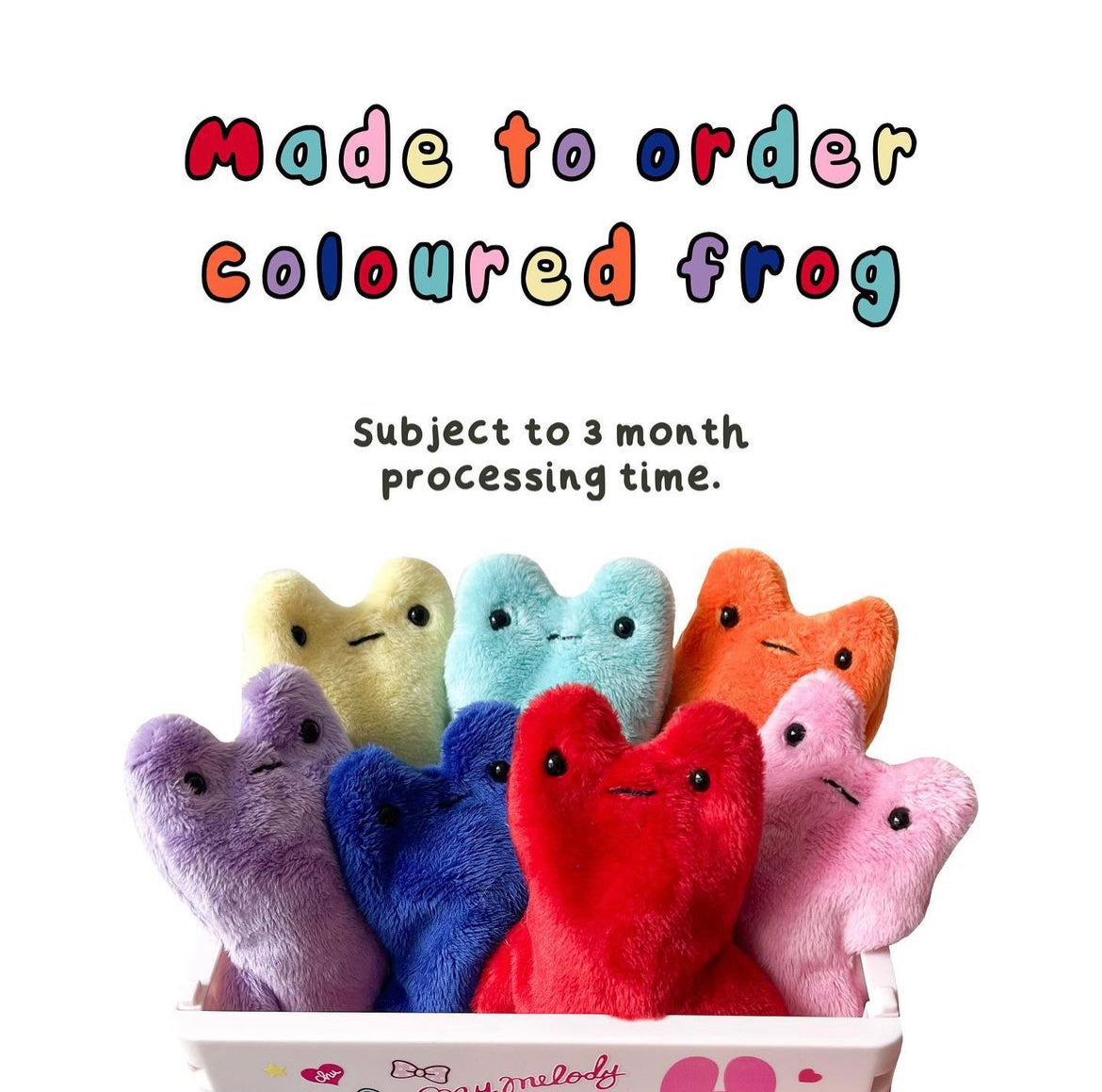 Coloured Frog Beanie Pal (read description)