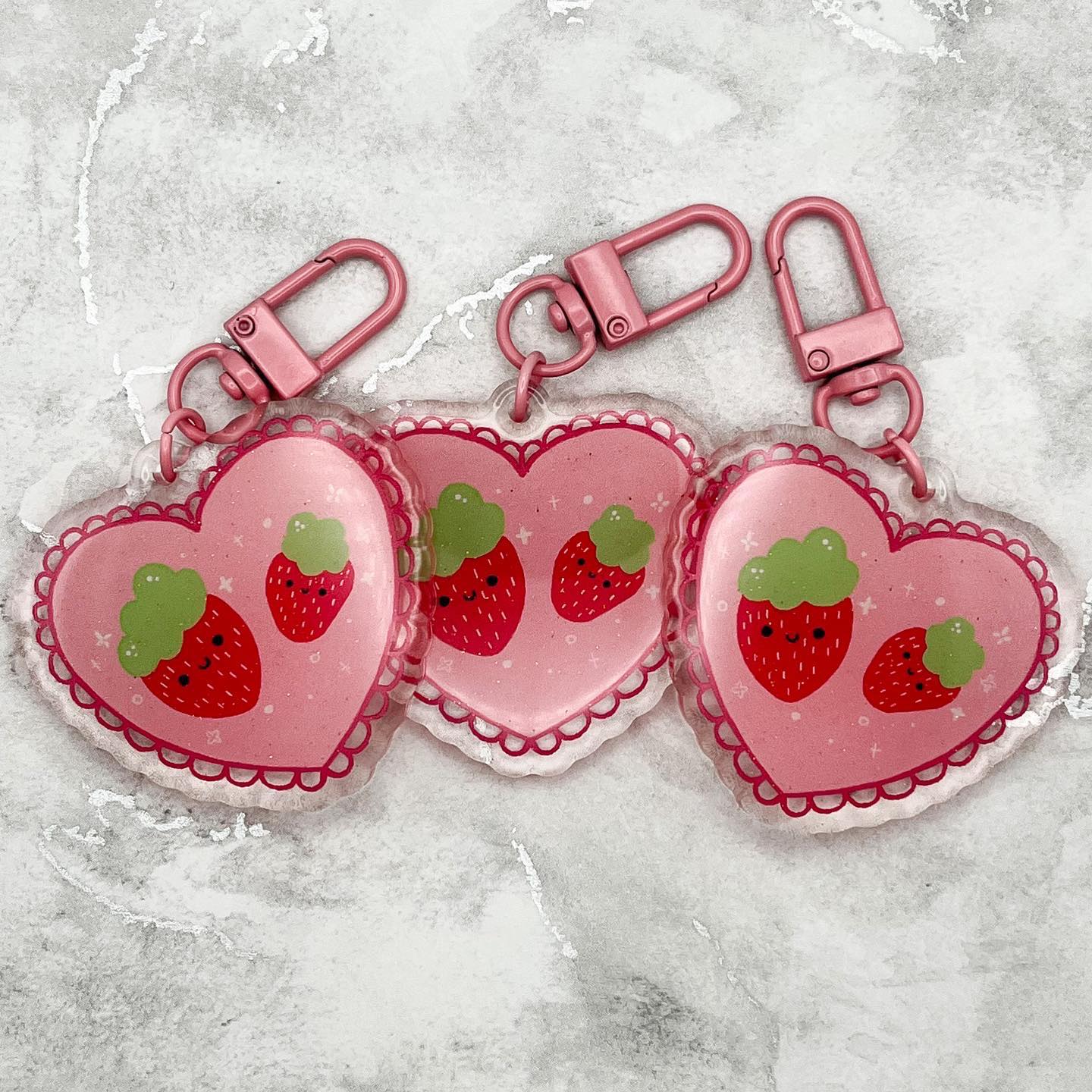Berry Cute Glitter Keyring