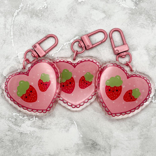 Berry Cute Glitter Keyring