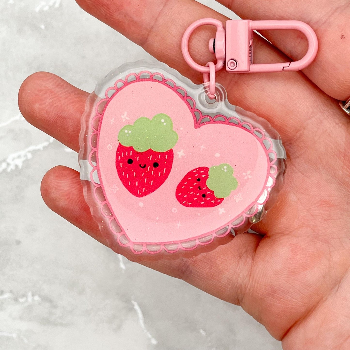 Berry Cute Glitter Keyring