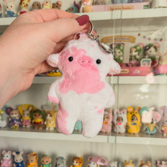 Pink cow keychain