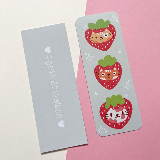 Strawberry Cat Bookmark