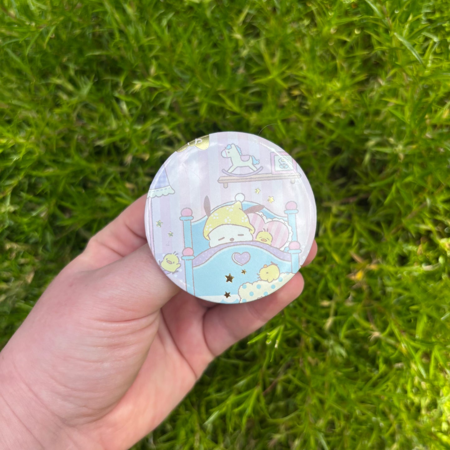 Sleepy Pochacco button badge